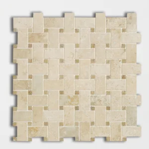 BASKET WEAVE Travertino Ivory matinė Travertinas — natūralus akmuo